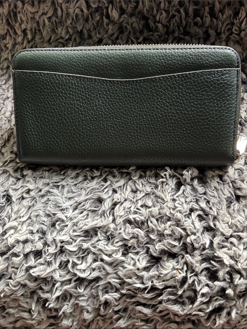 kate spade New York Dark Green Pebbled Zip Wallet - Picture 2 of 3